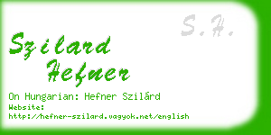 szilard hefner business card