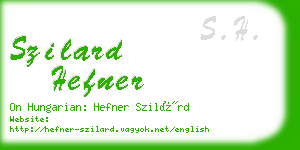 szilard hefner business card